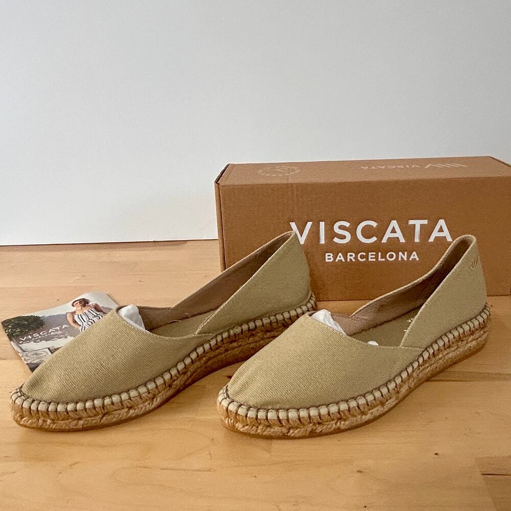 Viscata Espadrilles Biege Tan 6.5 Flat Canvas Casual Shoes